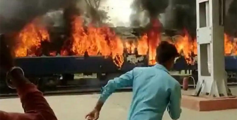 widespread protests in northern india against agnipath