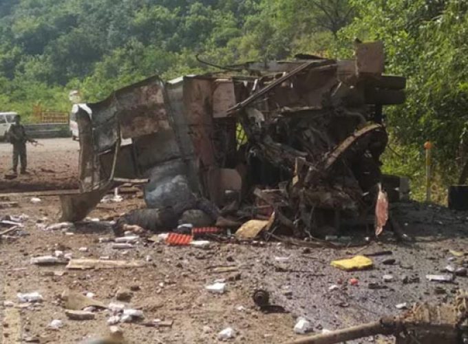 10 cops driver killed in blast by maoists in chhattisgarhs dantewada