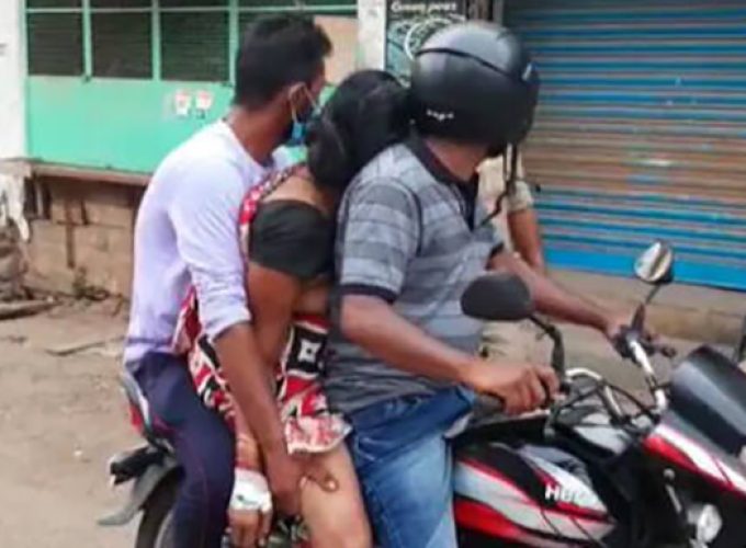 kovid dead mother dead body in bike