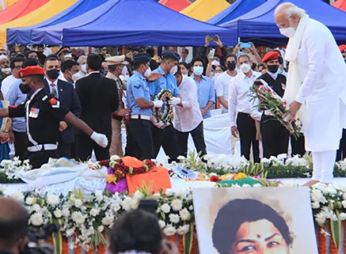 the singer was cremated with full state honours